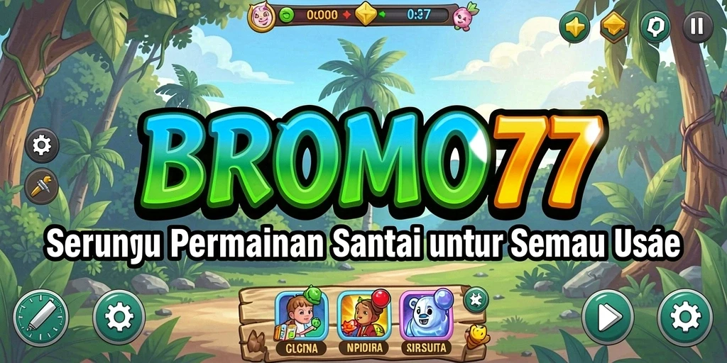 Tampilan seru dari gameplay BROMO77 yang penuh warna.