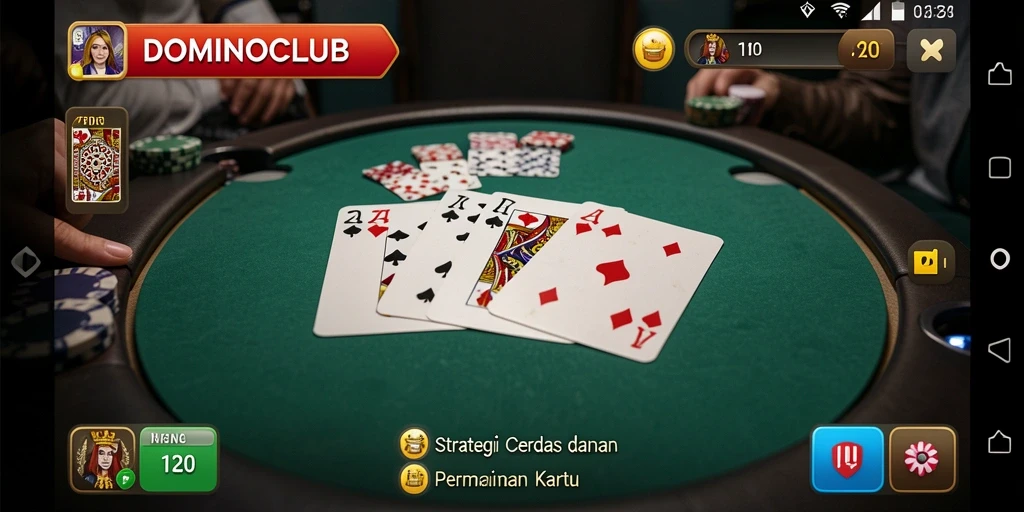 Screenshot gameplay DOMINOCLUB dengan strategi menarik.