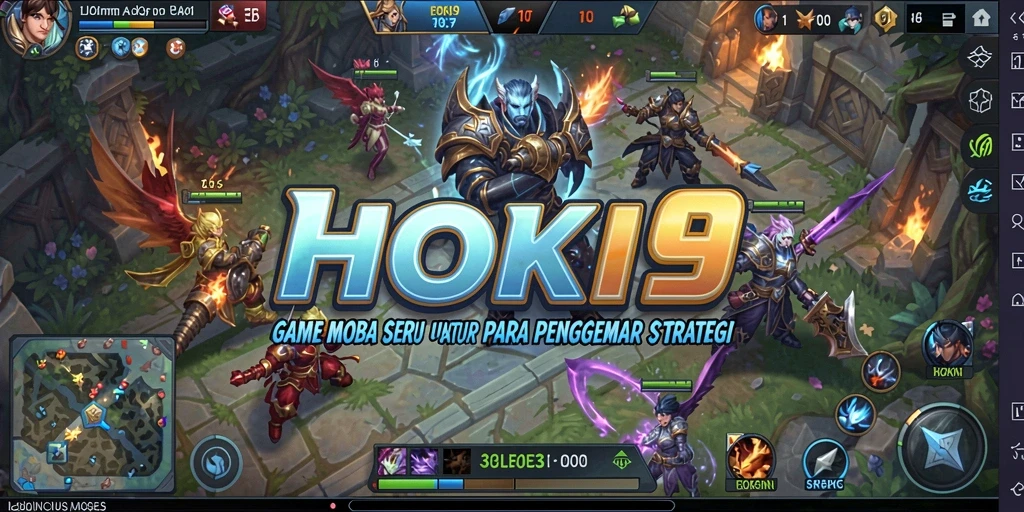 Tampilan screenshot HOKI9 menampilkan aksi seru dalam pertempuran MOBA.