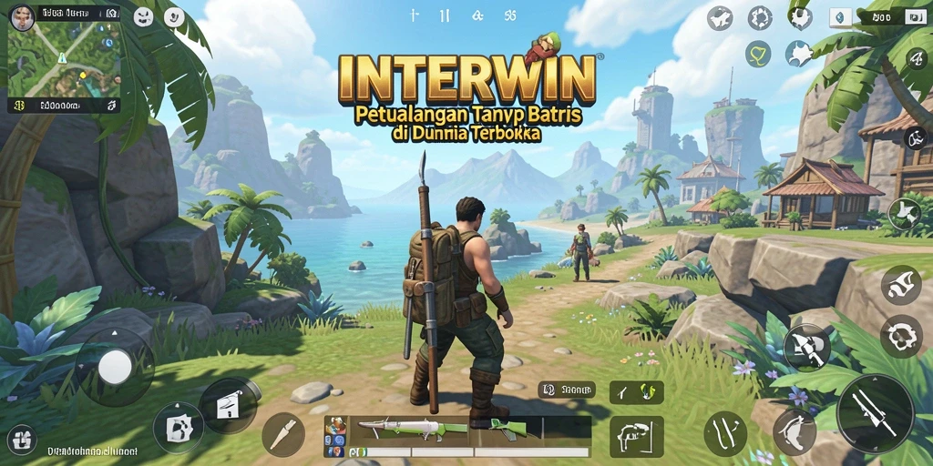 Screenshot permainan INTERWIN menampilkan petualangan seru di dunia terbuka.
