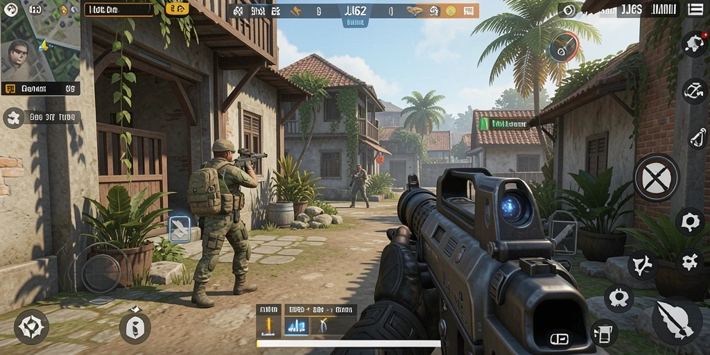 Tampilan gameplay <strong>JJ62</strong> yang intens dan seru dalam pertempuran TPS.