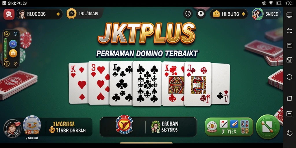 Tampilan permainan domino JKTPLUS yang menarik dan interaktif.