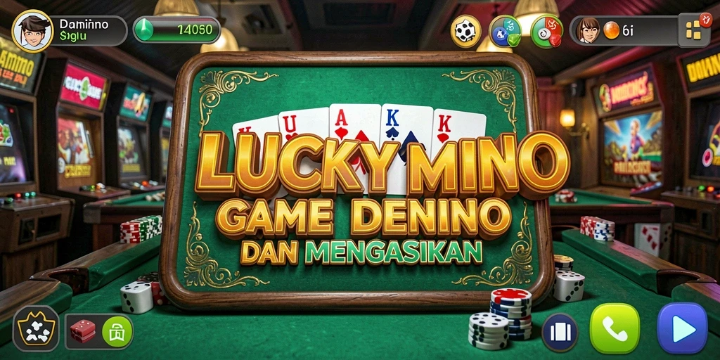 Screenshot LUCKYMINO menampilkan gameplay Domino yang seru dan menggembirakan.