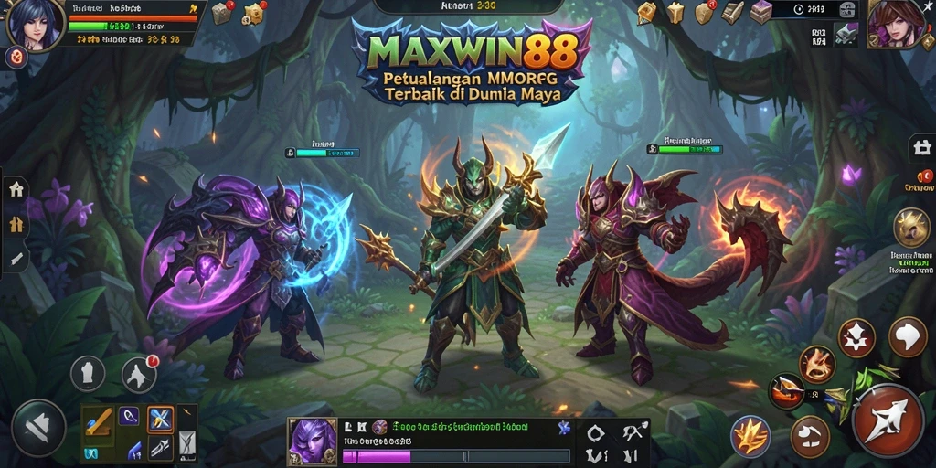 Tangkapan layar gameplay MAXWIN88 dengan aksi mendebarkan di dunia MMORPG.