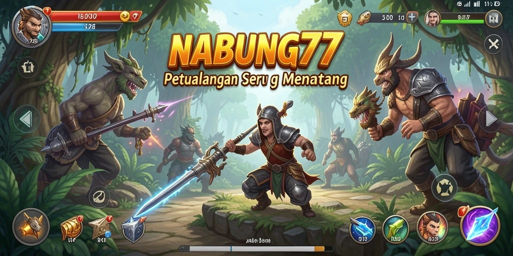 Gameplay NABUNG77 menampilkan eksplorasi dunia petualangan yang mendebarkan.