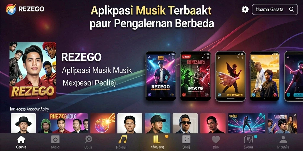 Tampilan gameplay REZEGO yang seru dan interaktif dalam kategori musik.