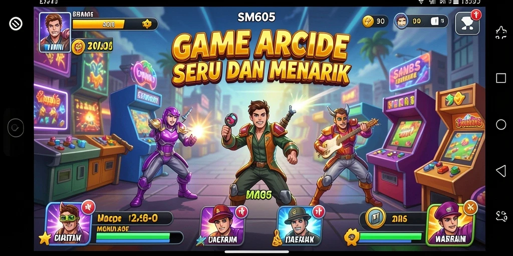 Tampilan gameplay SM605 yang seru dan penuh warna