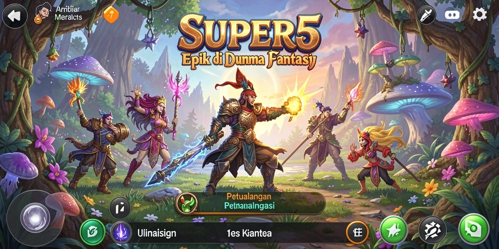 Tampilkan gameplay epik dalam dunia petualangan SUPER5.