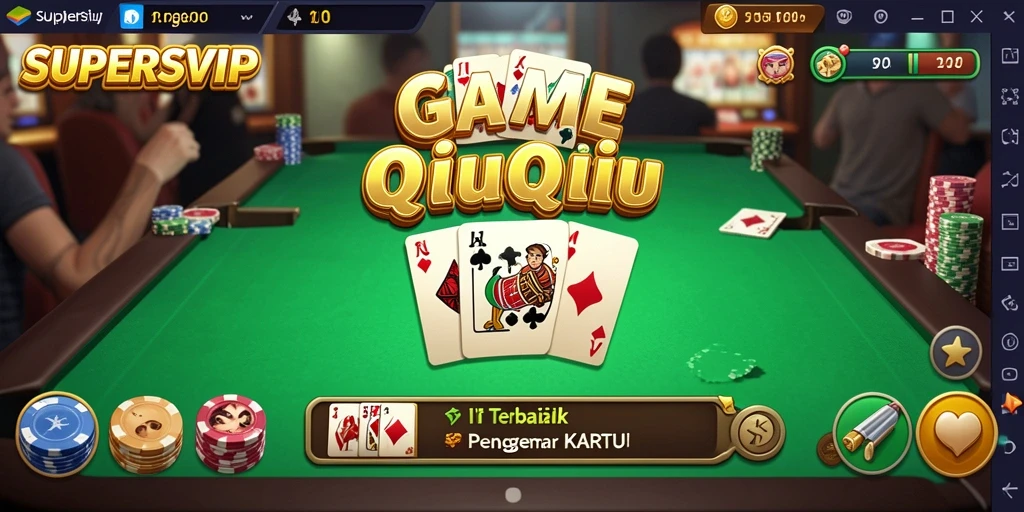 Tampilan gameplay seru dalam SUPERSVIP dengan aksi kartu QiuQiu.