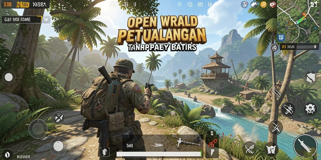 Tampilan gameplay X88 dengan dunia Open World yang luas.