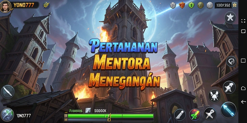 Tampilan gameplay menara pertahanan di YONO777 yang mendebarkan.